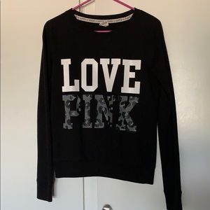Love PINK Black Crewneck (size xsmall)